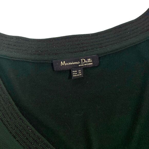 Massimo Dutti Green Poly-blend Xsmall light-weight Long Sleeve Top - Picture 3 of 12